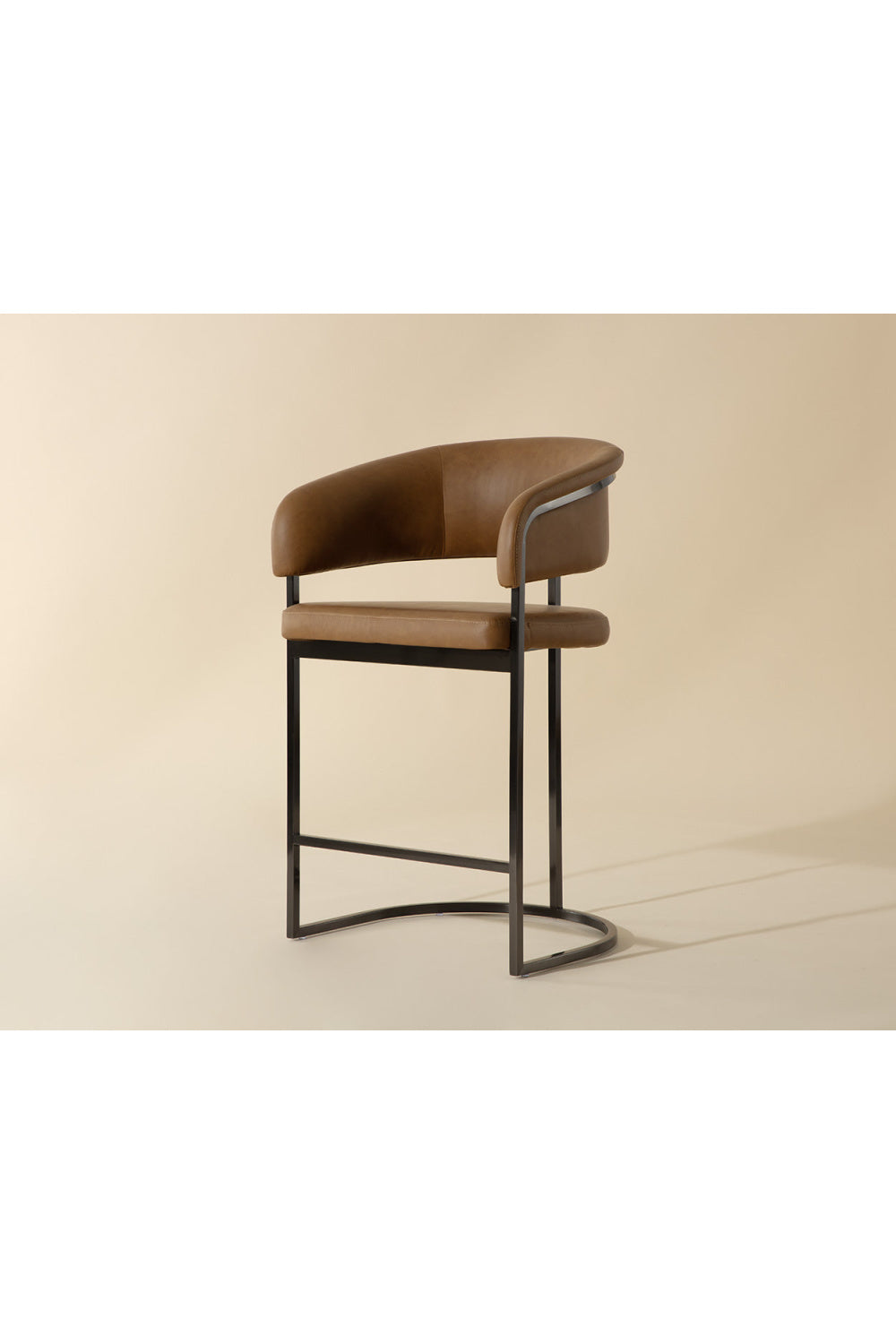 Modern European furniture - Brown Cantilevered Counter Stool - www.oroa.com