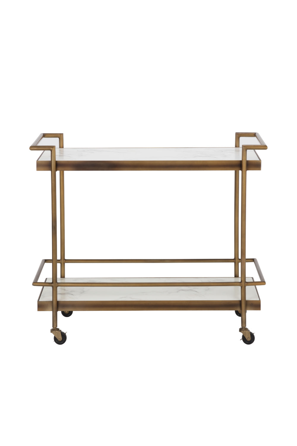 Modern European furniture - White Marble Look Bar Cart - www.oroa.com