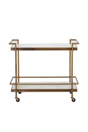 Modern European furniture - White Marble Look Bar Cart - www.oroa.com