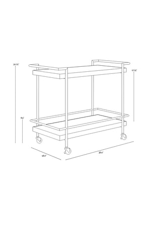 Modern European furniture - White Marble Look Bar Cart - www.oroa.com