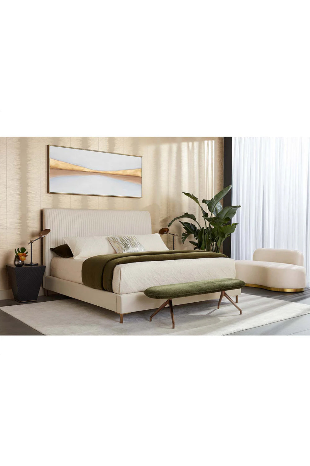 Vertical-Tufted Queen Bed | Splendido Harris | Oroa.com