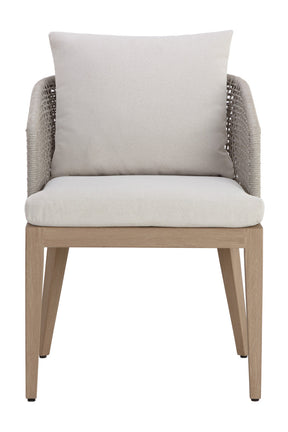 Contemporary Indoor/Outdoor Weave & Teak Dining Chair by Splendido Capri, alternate view 3