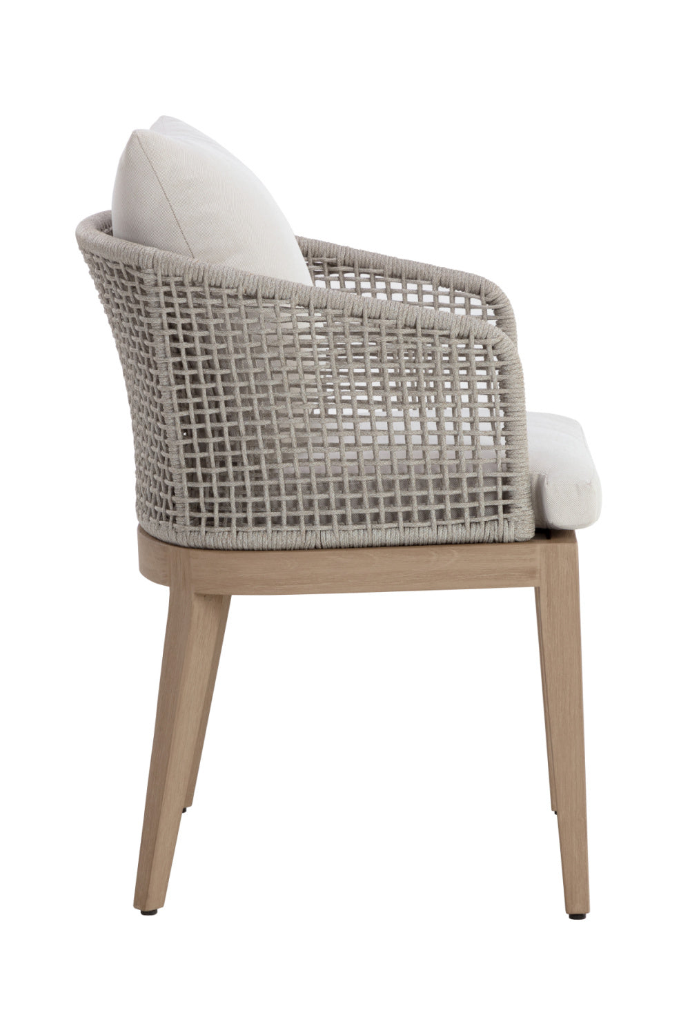 Contemporary Indoor/Outdoor Weave & Teak Dining Chair | Splendido Capri | Oroa.com
