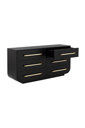 Modern European furniture - Black Oak 6-Drawer Dresser - www.oroa.com