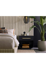 Modern European furniture - Modern Oak Curved Nightstand - www.oroa.com