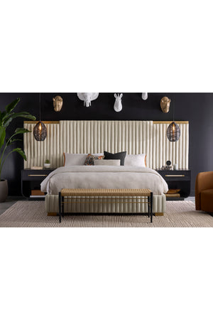 Modern Oak Curved Nightstand | Splendido Tarrant | Oroa.com