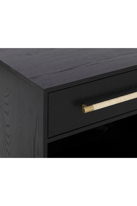 Modern European furniture - Modern Oak Curved Nightstand - www.oroa.com