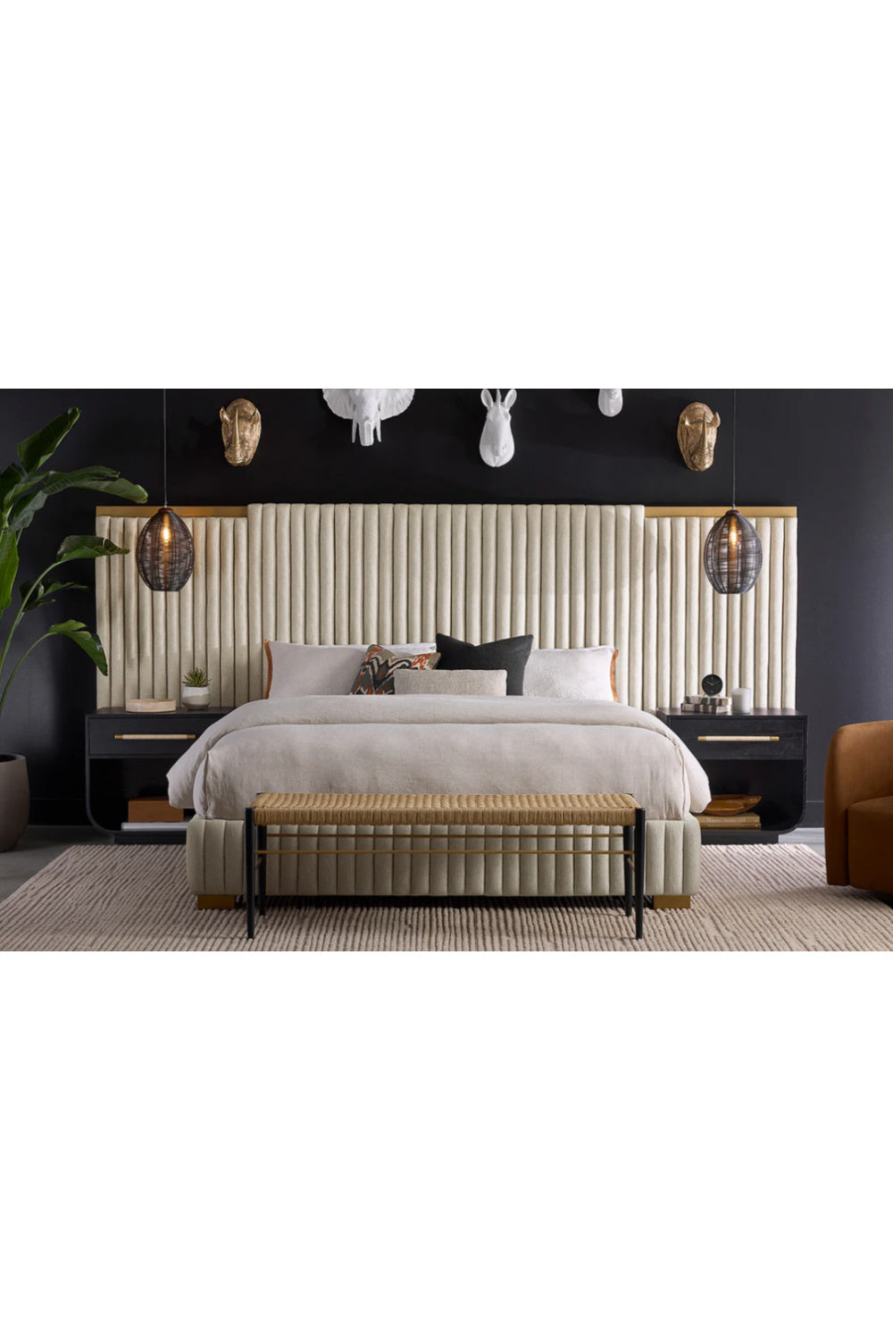 Channeled Panel Headboard King Bed | Splendido Tarrant | Oroa.com
