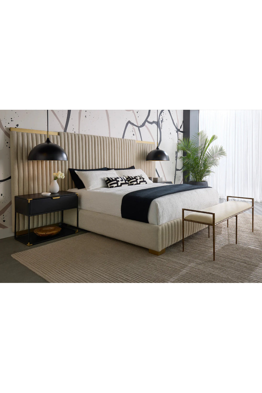 Channeled Panel Headboard King Bed | Splendido Tarrant | Oroa.com