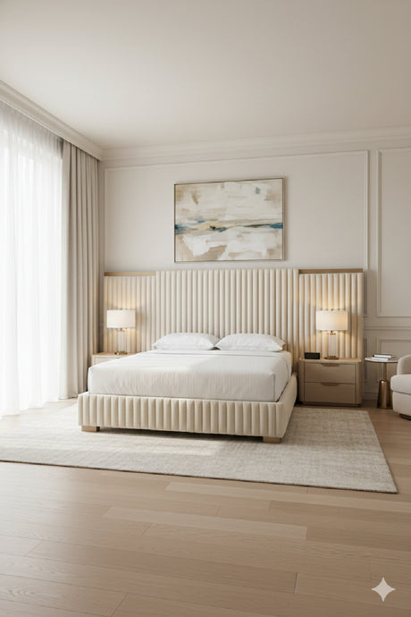 Channeled Panel Headboard King Bed | Splendido Tarrant | Oroa.com