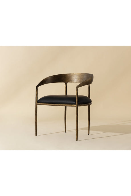 Modern European furniture - Antique Brass Framed Dining Chair - www.oroa.com