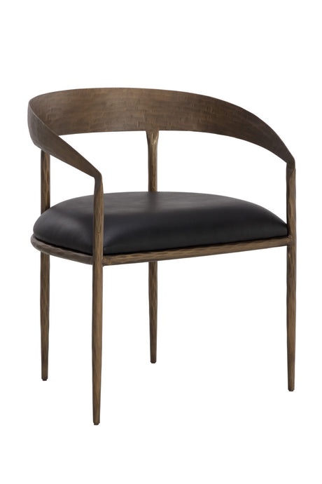 Modern European furniture - Antique Brass Framed Dining Chair - www.oroa.com