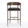 Hammered Metal Leather Bar Stool by Splendido Zanatta Barstool, alternate view 3