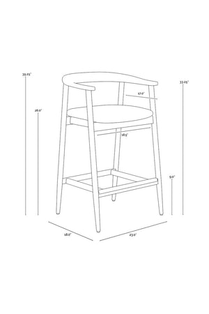Mid-Century Modern Counter Stool | Splendido Jeremy | Oroa.com