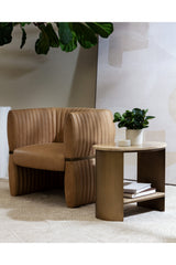 Modern European furniture - Leather Channeled Lounge Chair - www.oroa.com