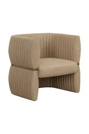 Leather Channeled Lounge Chair by Splendido Tryor Accent Chair