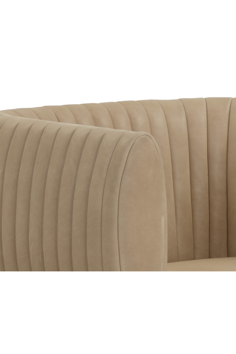 Modern European furniture - Leather Channeled Lounge Chair - www.oroa.com