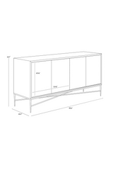 Modern European furniture - Gold 4-Door Sideboard - www.oroa.com