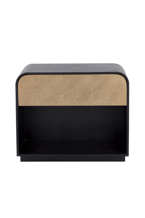 Champagne Gold Accented Black Nightstand by Splendido Algarve