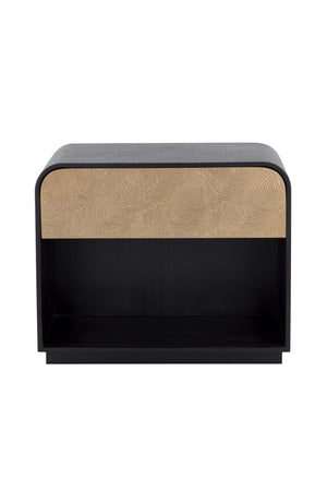 Modern European furniture - Champagne Gold Accented Black Nightstand - www.oroa.com