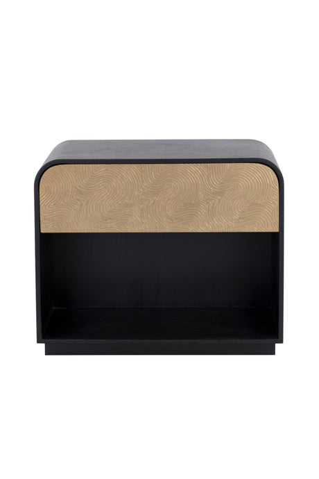 Champagne Gold Accented Black Nightstand | Splendido Algarve | Oroa.com