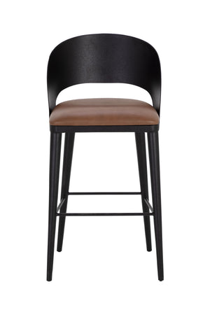 Modern European furniture - Brown Leather Seat Bar Stool - www.oroa.com
