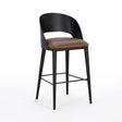 Brown Leather Seat Bar Stool by Splendido Dezirae Barstool