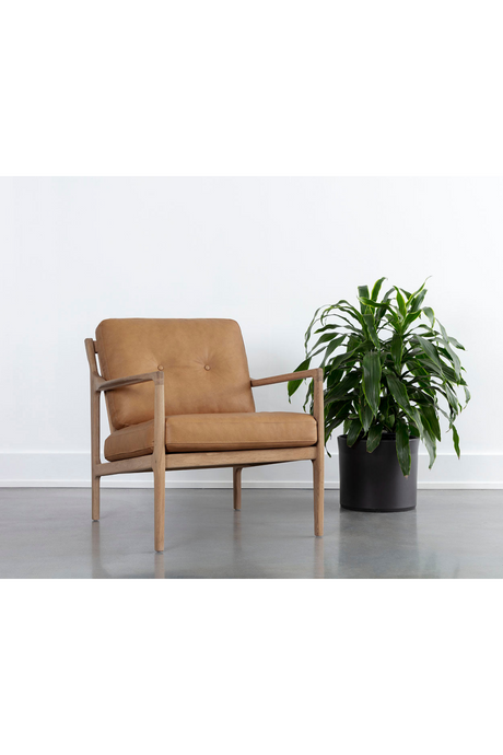 Button-Tufted Leather Lounge Chair | Splendido Gilmore