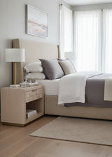 Modern European furniture - Light Oak Wood-Tile Nightstand - www.oroa.com