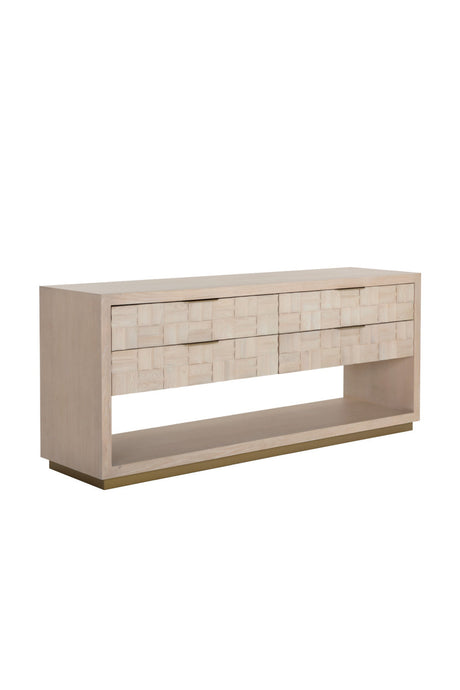 Modern European furniture - Oak Wood Tile 4-Drawer Dresser - www.oroa.com
