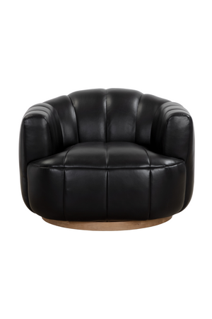 Oak Base Barrel Swivel Armchair | Splendido Tadeo