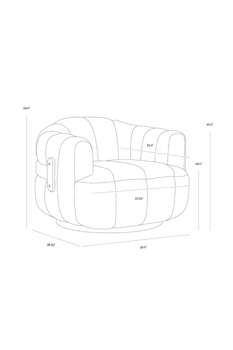 Modern European furniture - Oak Base Barrel Swivel Armchair - www.oroa.com
