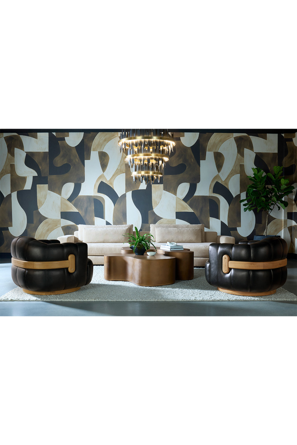 Oak Base Barrel Swivel Armchair | Splendido Tadeo