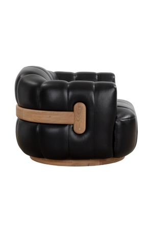 Oak Base Barrel Swivel Armchair | Splendido Tadeo