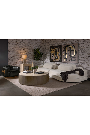 Oak Base Barrel Swivel Armchair | Splendido Tadeo