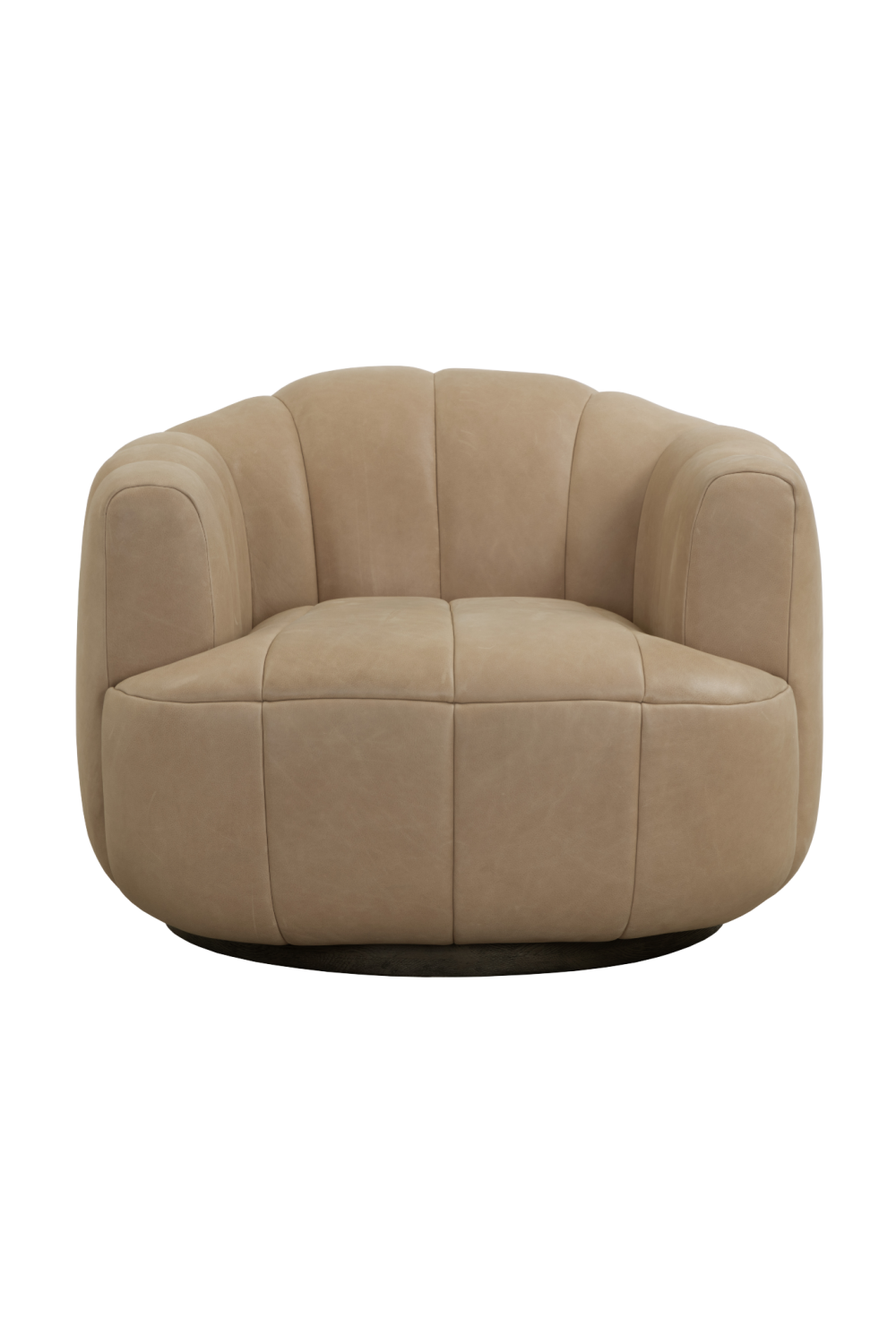 Oak Base Barrel Swivel Armchair | Splendido Tadeo