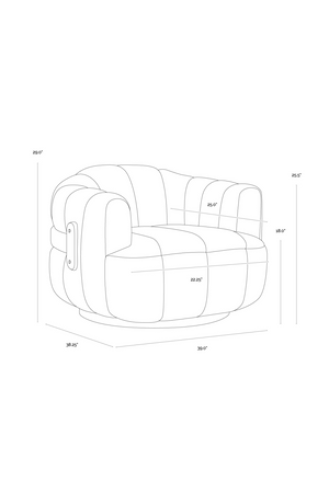 Oak Base Barrel Swivel Armchair | Splendido Tadeo