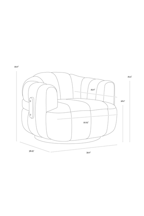 Modern European furniture - Oak Base Barrel Swivel Armchair - www.oroa.com