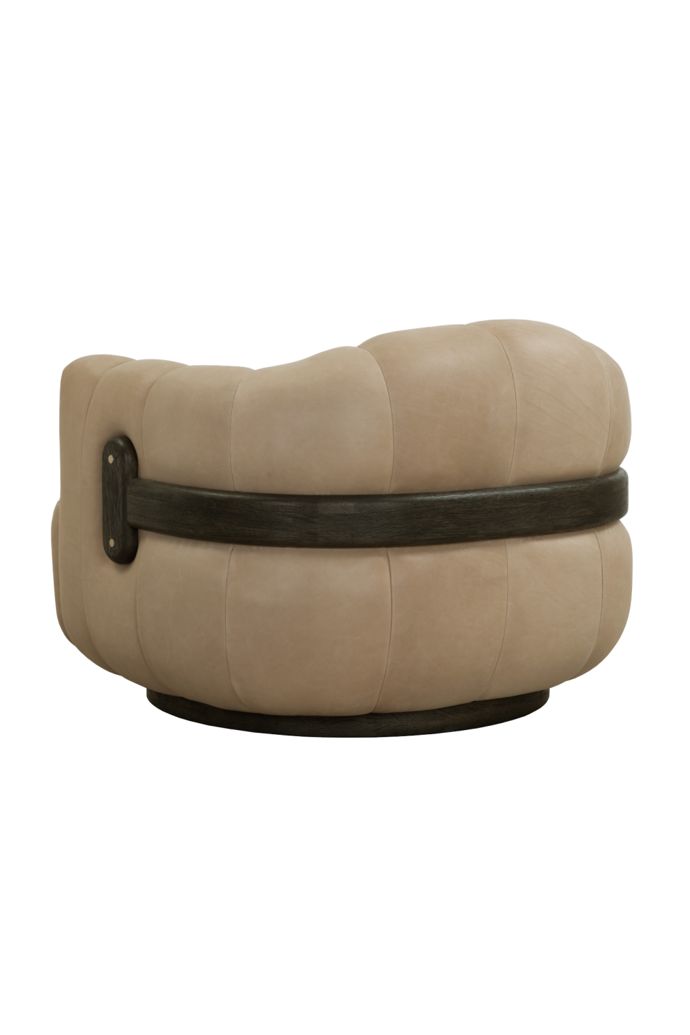 Oak Base Barrel Swivel Armchair | Splendido Tadeo