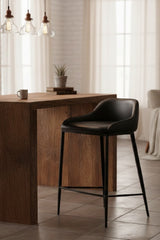 Modern European furniture - Low-Back Leather-Look Counter Stool - www.oroa.com
