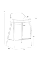 Modern European furniture - Low-Back Leather-Look Counter Stool - www.oroa.com