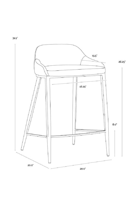 Modern European furniture - Low-Back Leather-Look Counter Stool - www.oroa.com