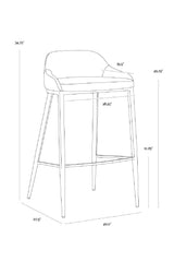 Modern European furniture - Low-Back Leather Look Bar Stool - www.oroa.com
