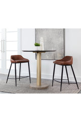 Modern European furniture - Low-Back Leather-Look Counter Stool - www.oroa.com
