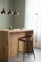 Modern European furniture - Low-Back Leather-Look Counter Stool - www.oroa.com