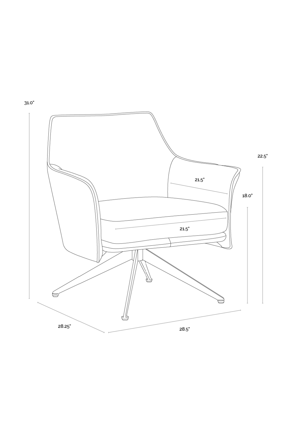 Swivel Leather Lounge Chair | Splendido Crosby