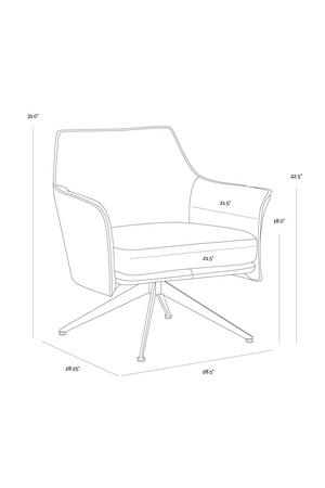 Swivel Leather Lounge Chair | Splendido Crosby