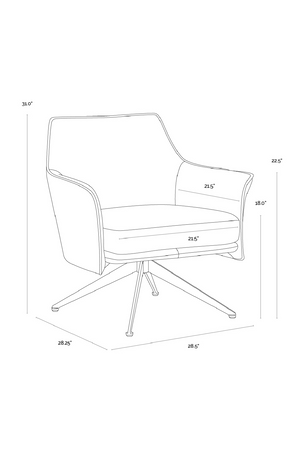 Swivel Leather Lounge Chair | Splendido Crosby