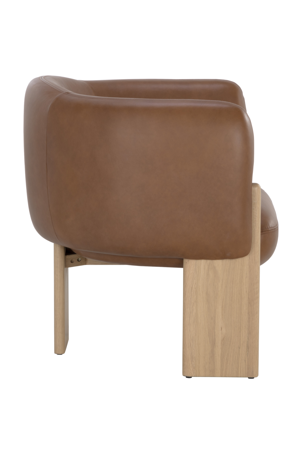 Brown Leather Curved Lounge Chair | Splendido Trine