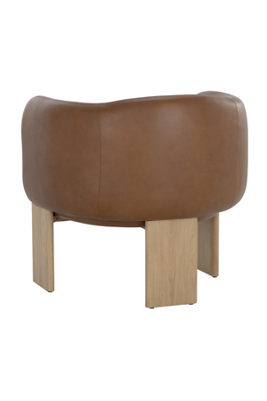 Brown Leather Curved Lounge Chair | Splendido Trine